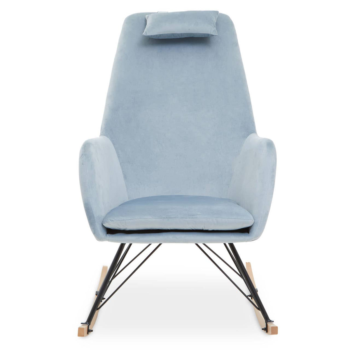 Stockholm Blue Velvet Rocking Chair.