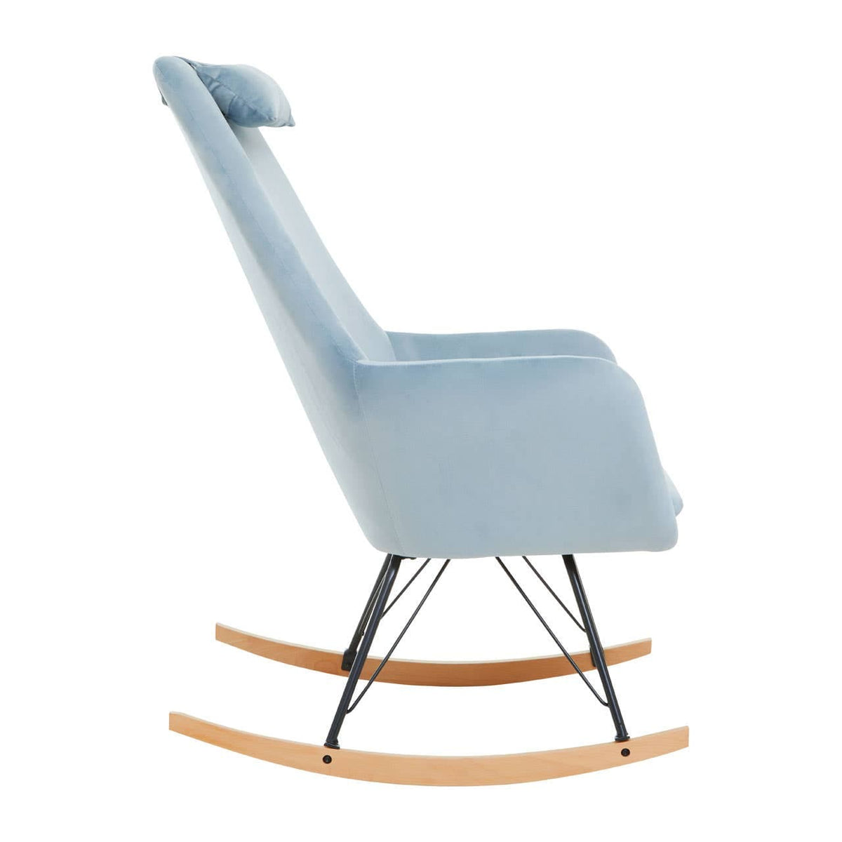 Stockholm Blue Velvet Rocking Chair.