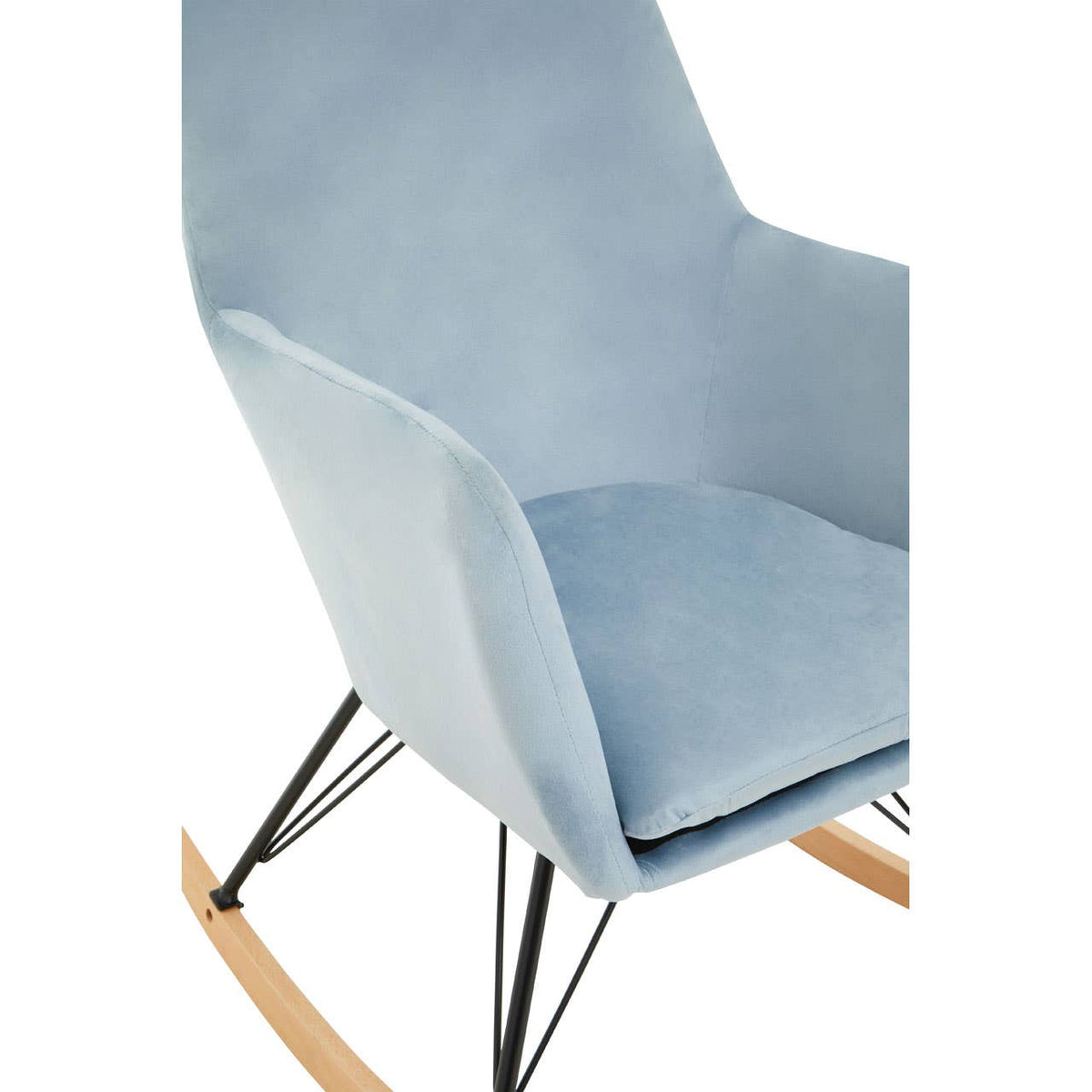 Stockholm Blue Velvet Rocking Chair.