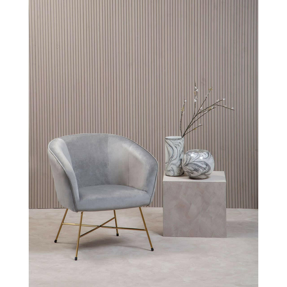 Stockholm Grey Chair With Metal Frame.