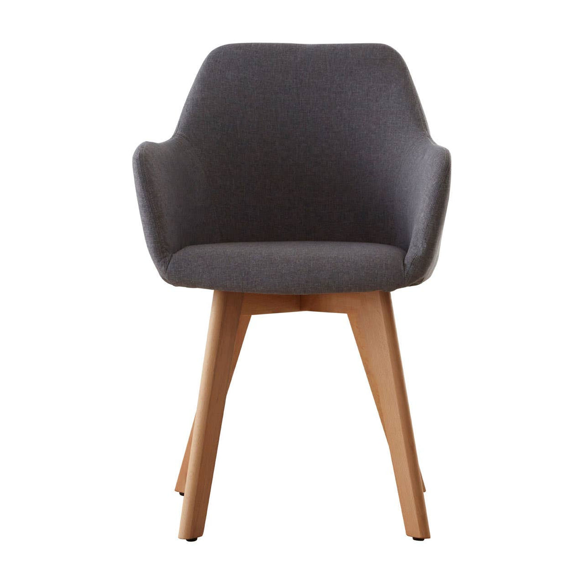 Stockholm Grey Fabric Chair With Wood Legs.