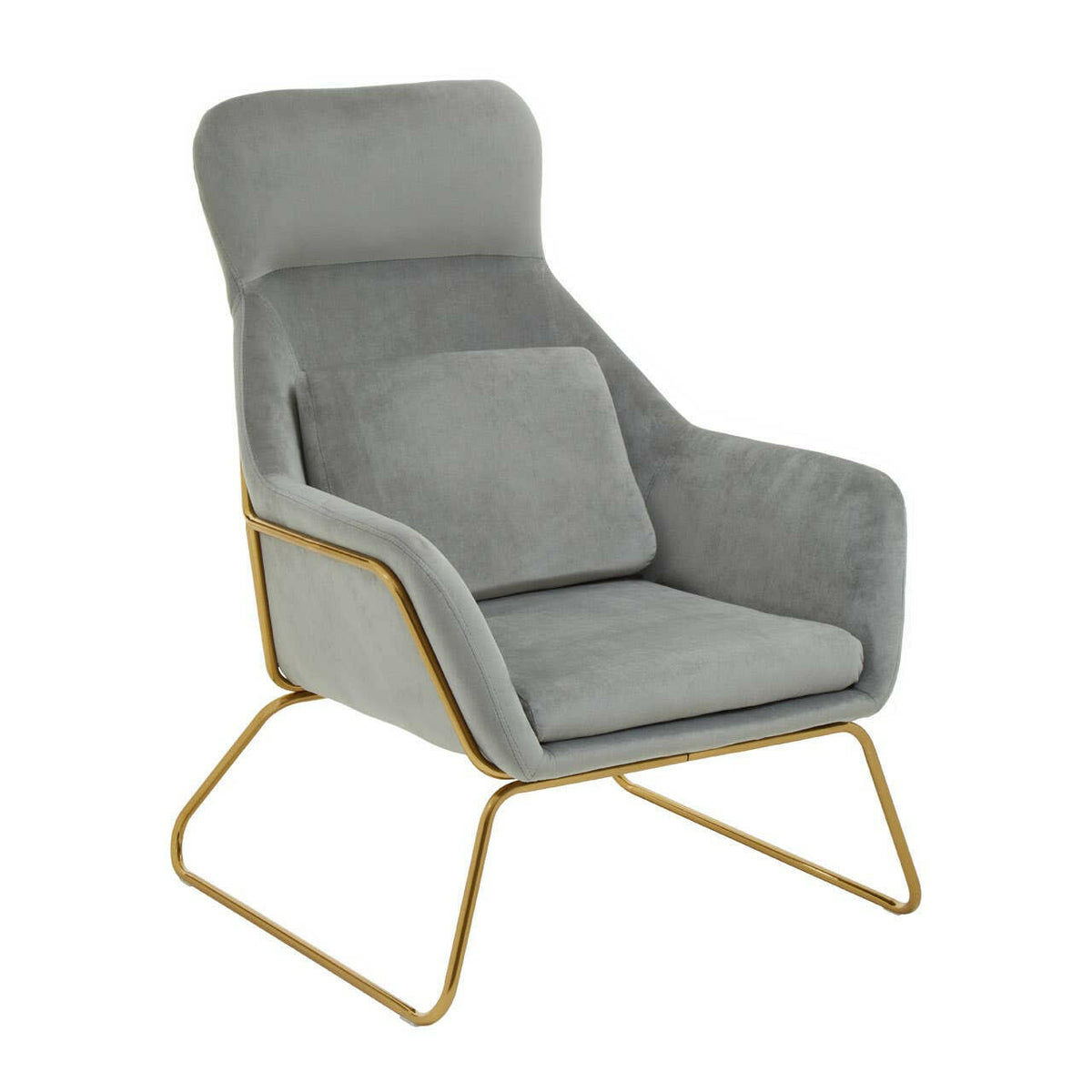 Stockholm Grey Velvet Armchair.