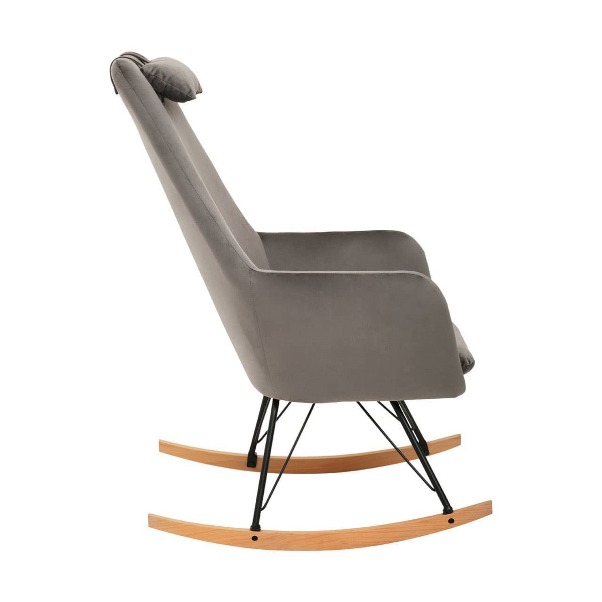 Stockholm Grey Velvet Rocking Chair.