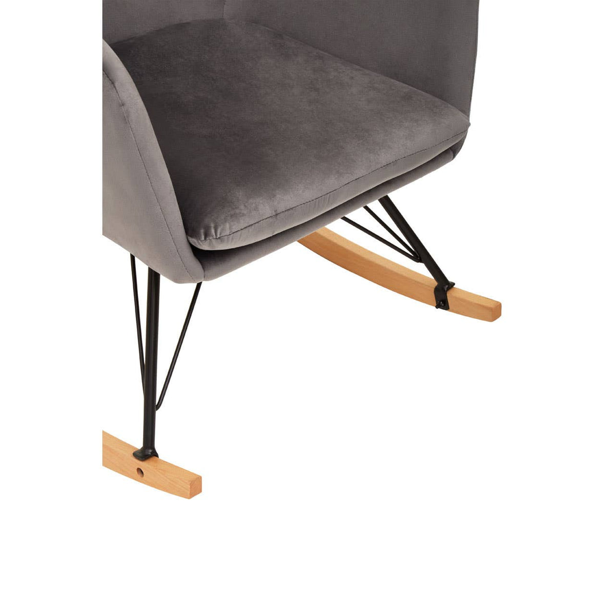 Stockholm Grey Velvet Rocking Chair.