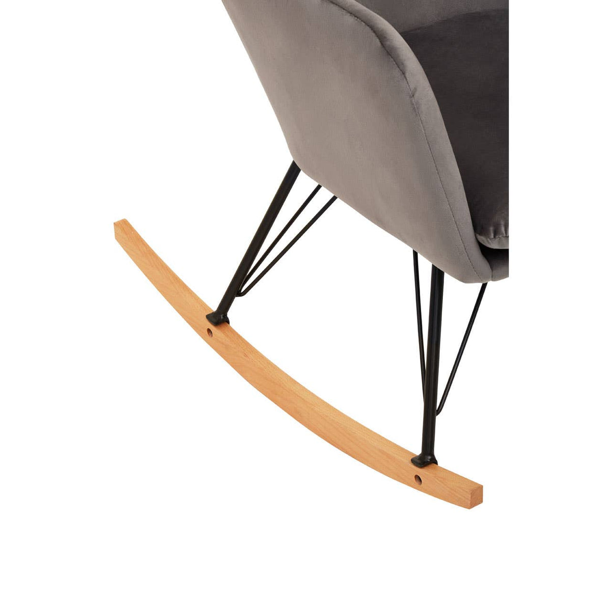 Stockholm Grey Velvet Rocking Chair.