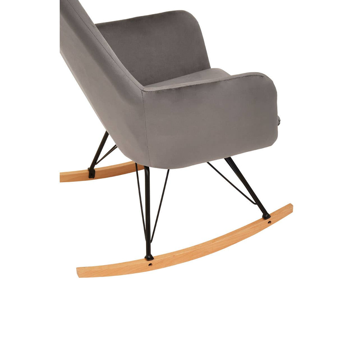 Stockholm Grey Velvet Rocking Chair.