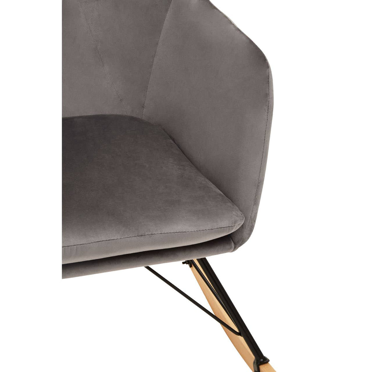 Stockholm Grey Velvet Rocking Chair.