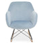 Stockholm Small Blue Velvet Rocking Chair.
