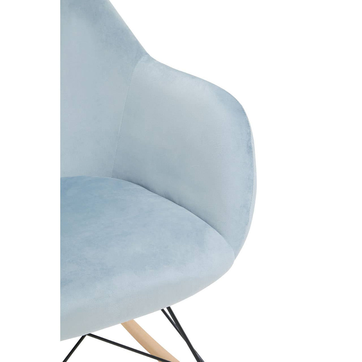 Stockholm Small Blue Velvet Rocking Chair.