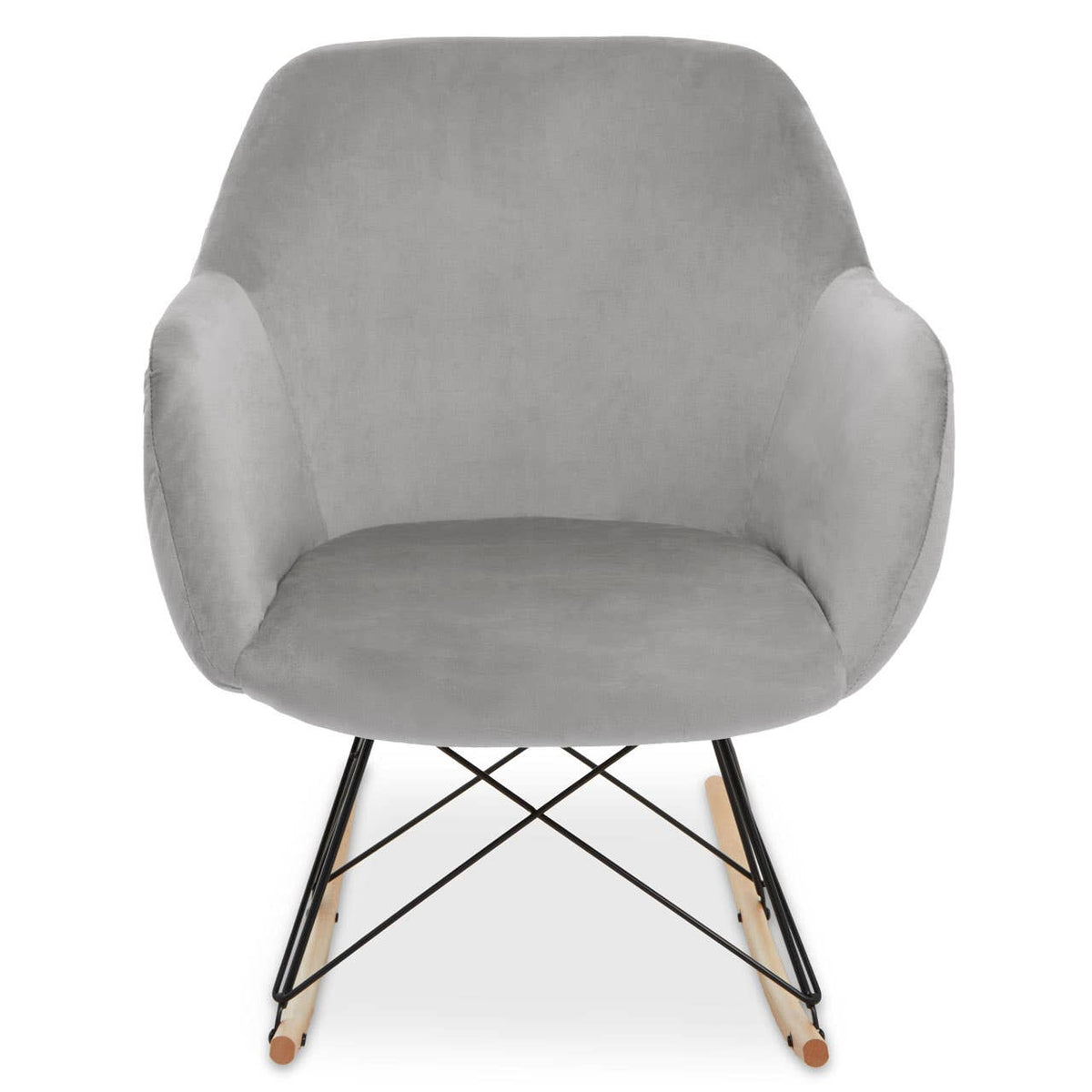 Stockholm Small Grey Velvet Rocking Chair.