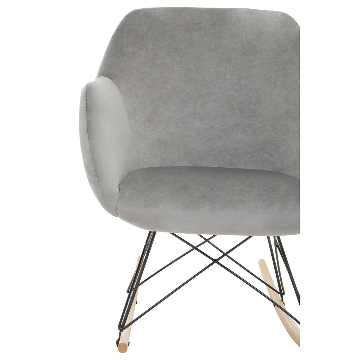 Stockholm Small Grey Velvet Rocking Chair.