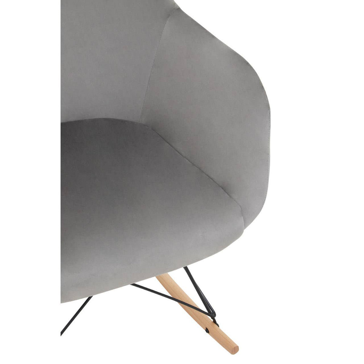 Stockholm Small Grey Velvet Rocking Chair.