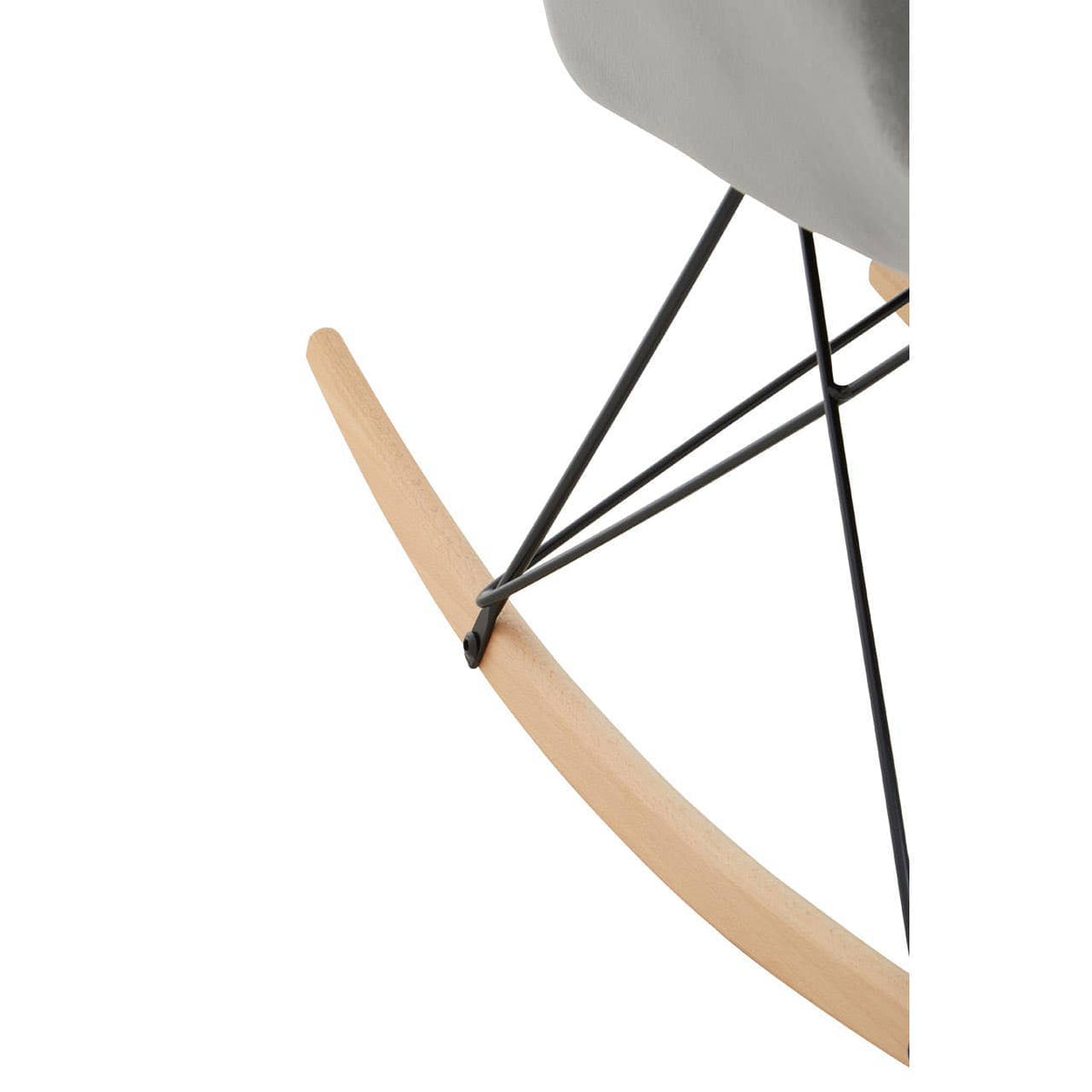 Stockholm Small Grey Velvet Rocking Chair.