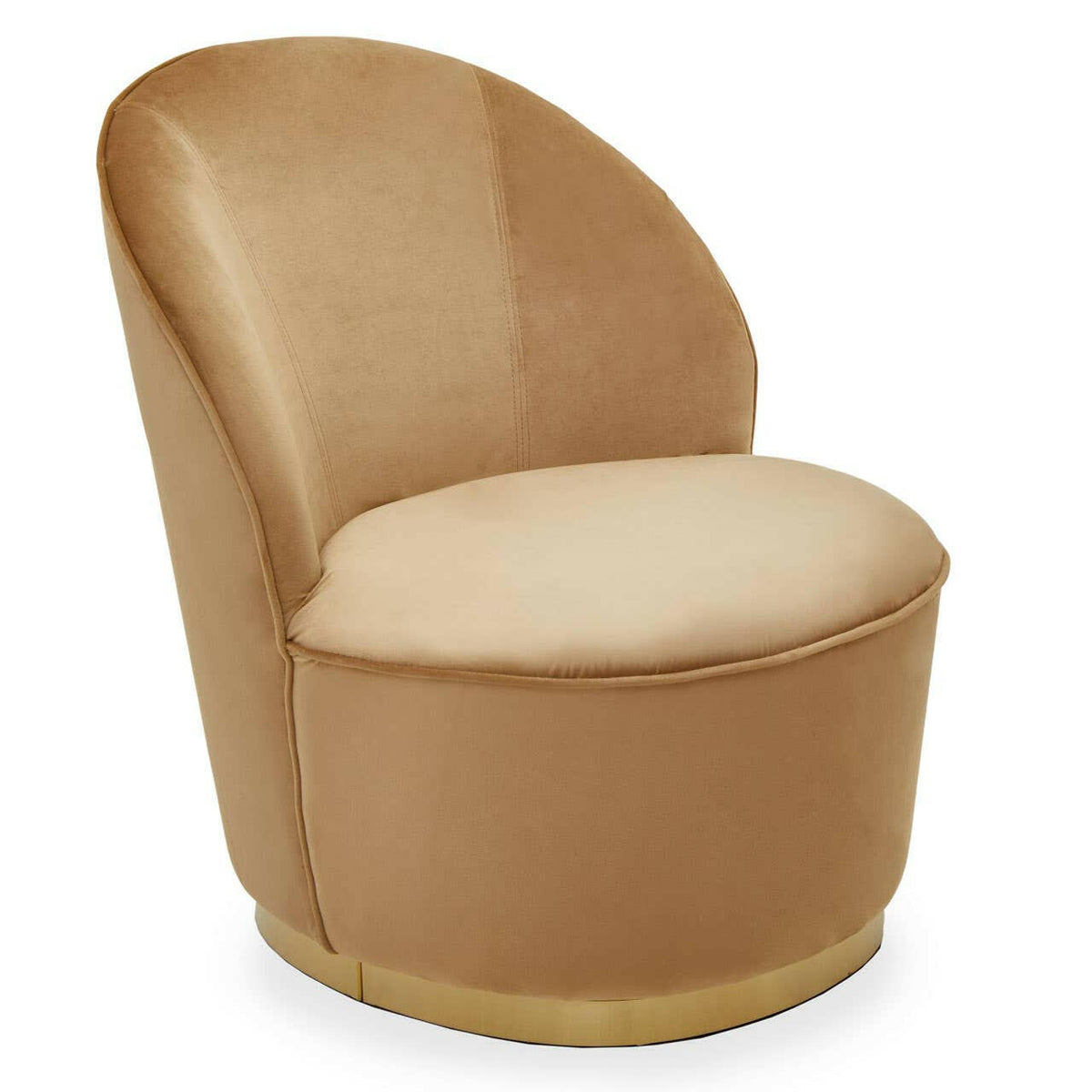 Tamra Gold And Beige Velvet Chair.