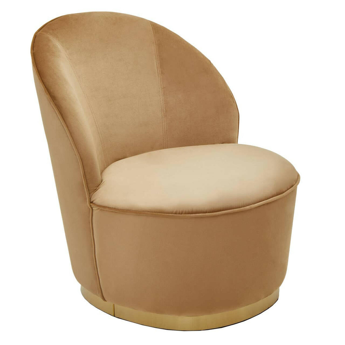Tamra Gold And Beige Velvet Chair.