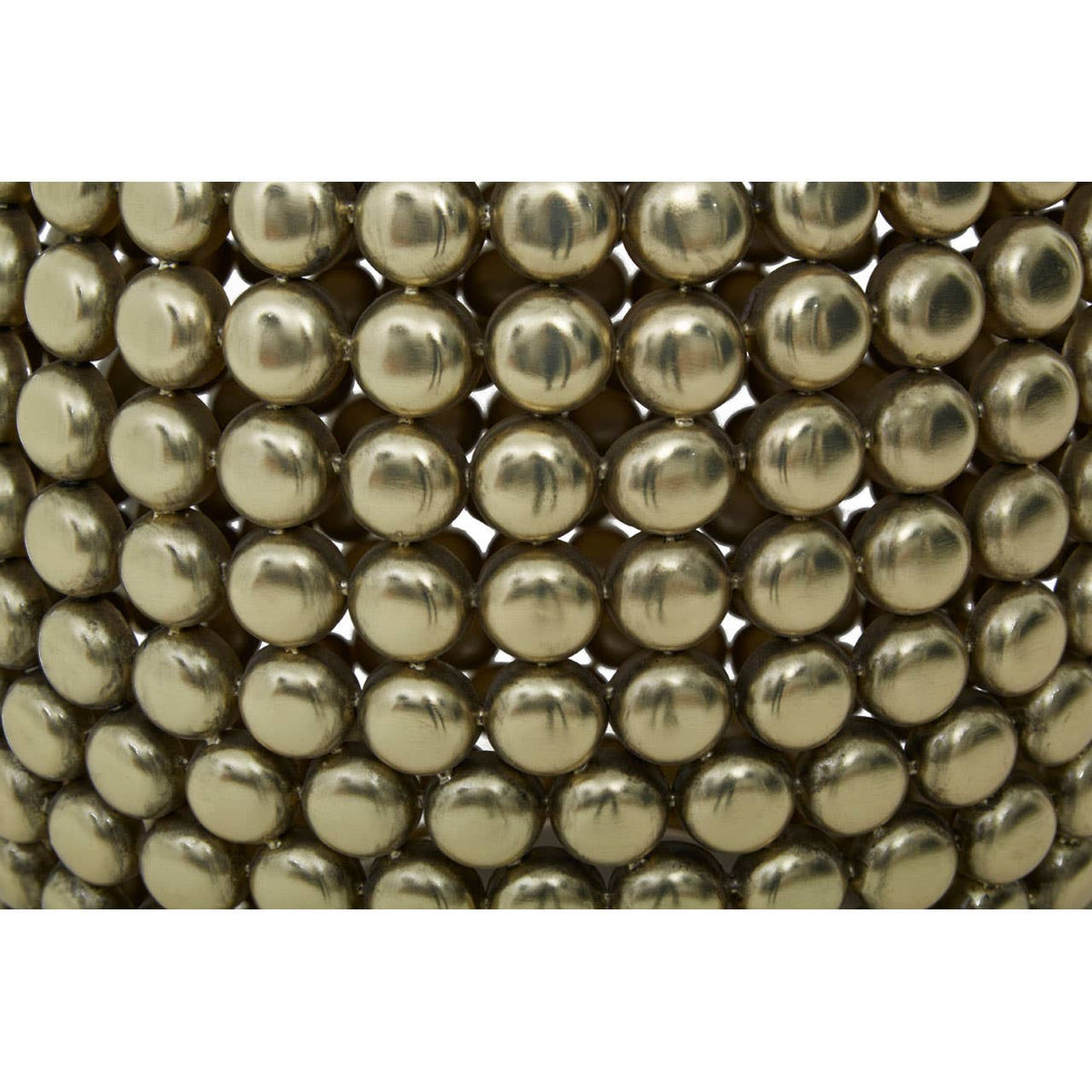 Templar Gold Finish Beaded Barrel Stool.