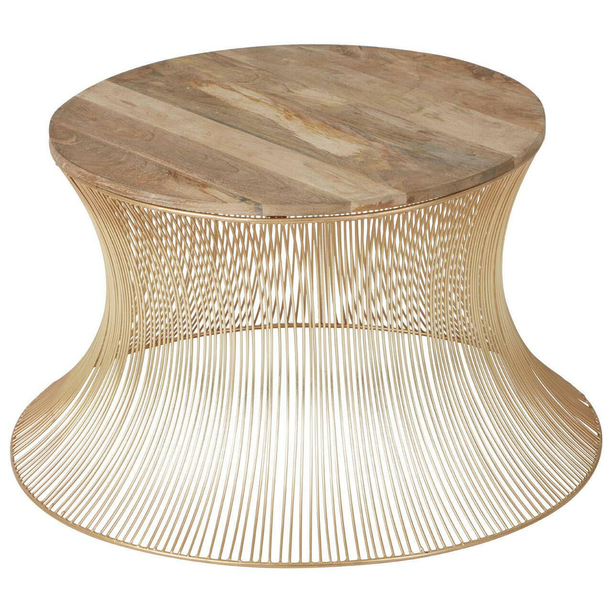 Templar Gold Finish Wire Coffee Table.