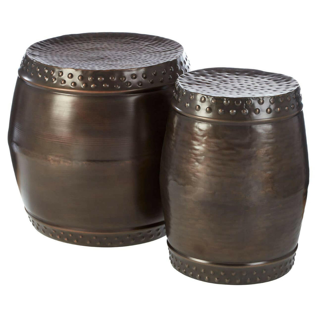 Templar Set Of 2 Drum Style Side Tables.