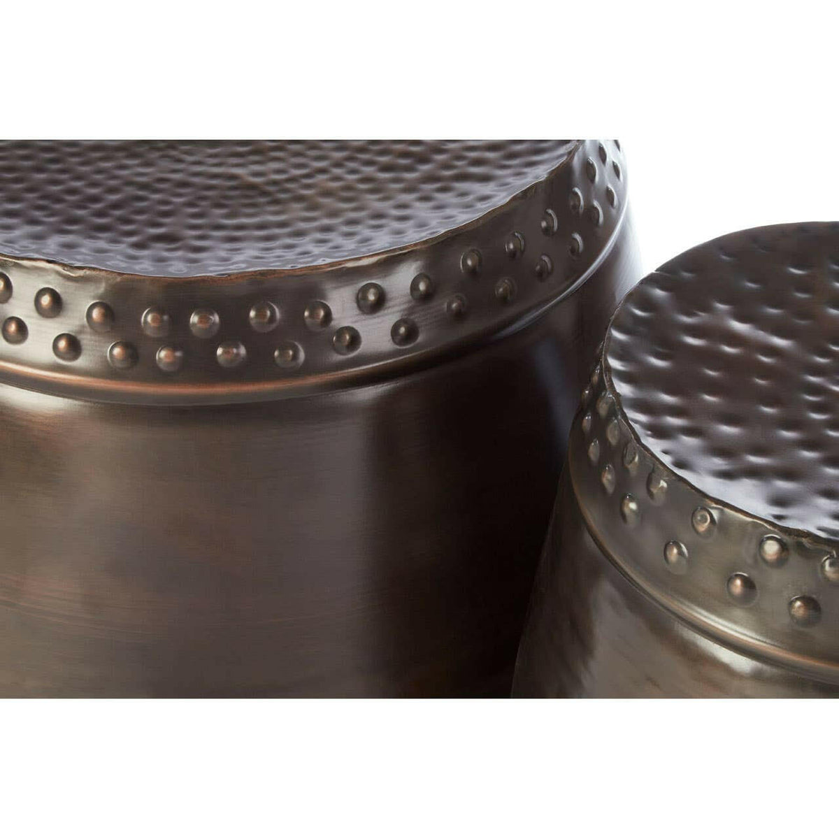 Templar Set Of 2 Drum Style Side Tables.