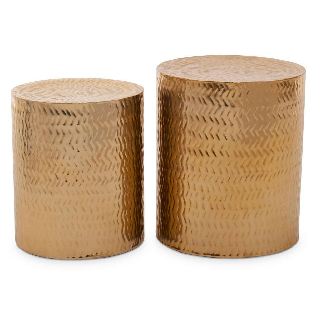 Templar Set Of 2 Gold Finish Stools.