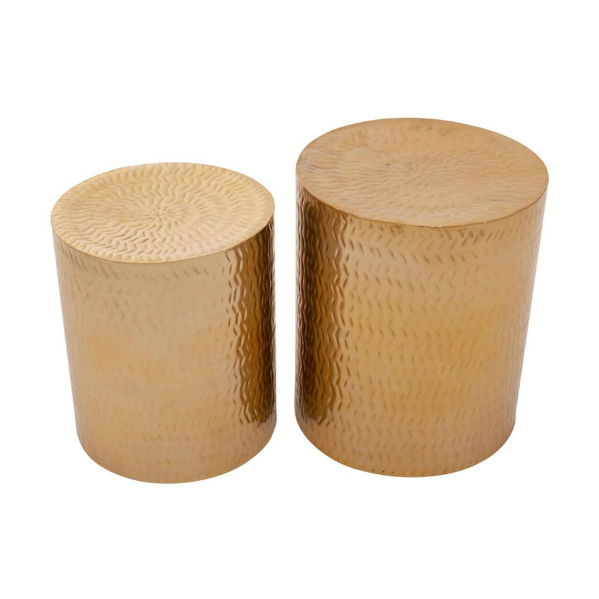 Templar Set Of 2 Gold Finish Stools.