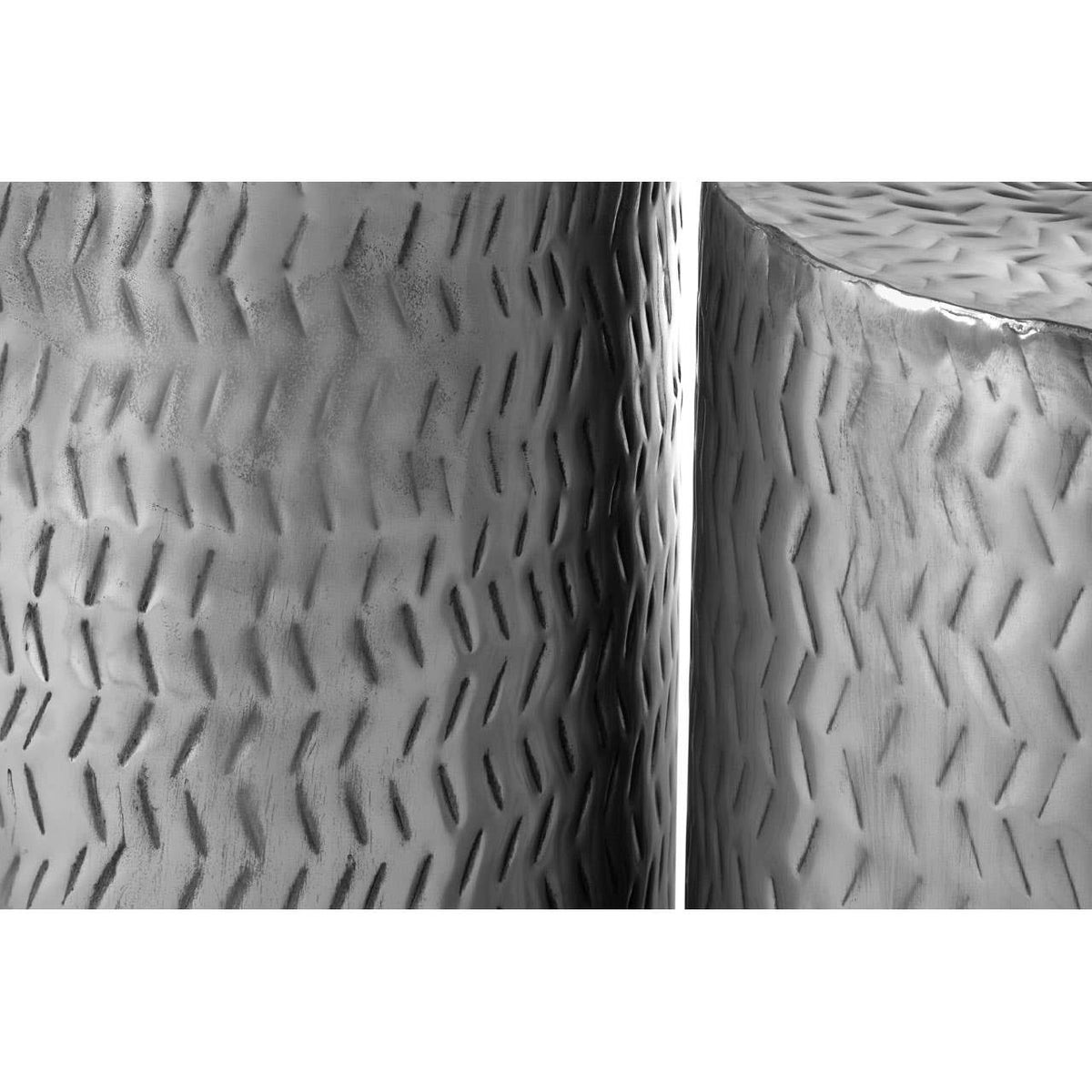 Templar Set Of 2 Nickel Finish Stools.