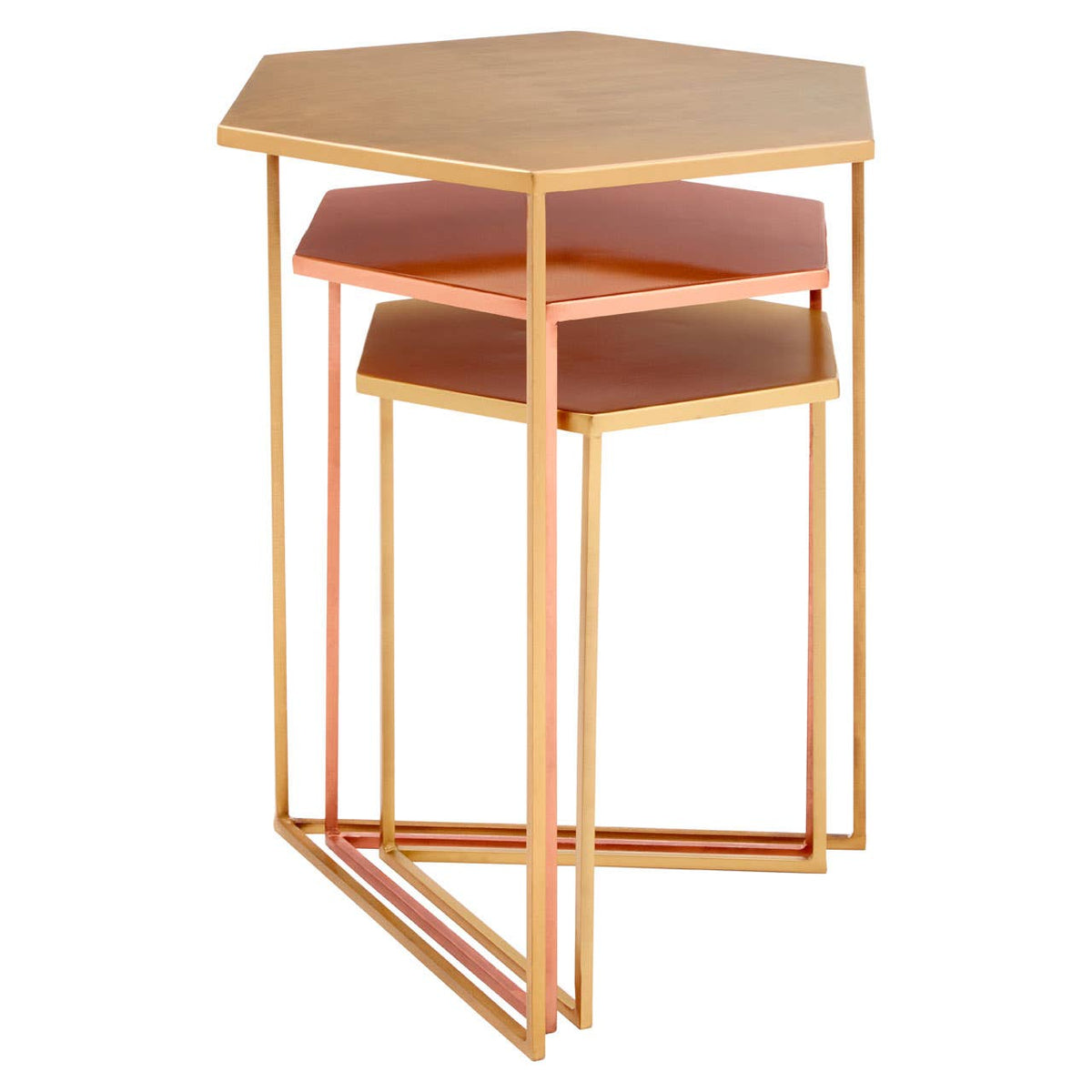 Templar Set Of 3 Bronze Finish Tables.