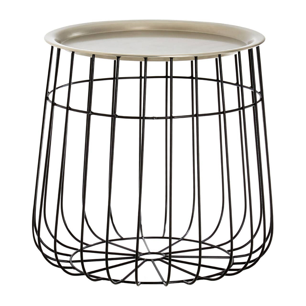Templar Silver / Black Wire Detail Side Table.