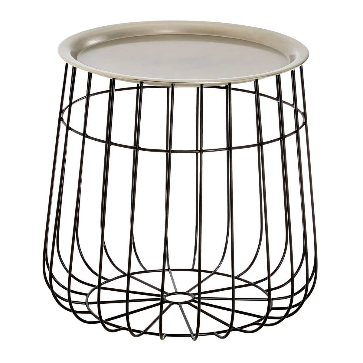 Templar Silver / Black Wire Detail Side Table.
