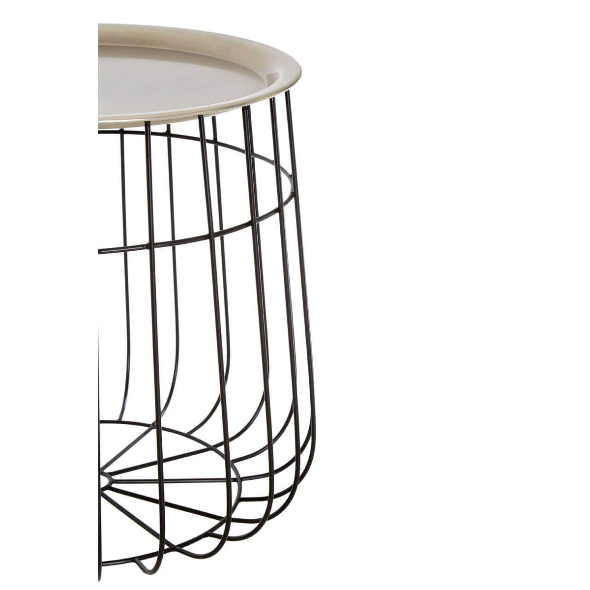 Templar Silver / Black Wire Detail Side Table.
