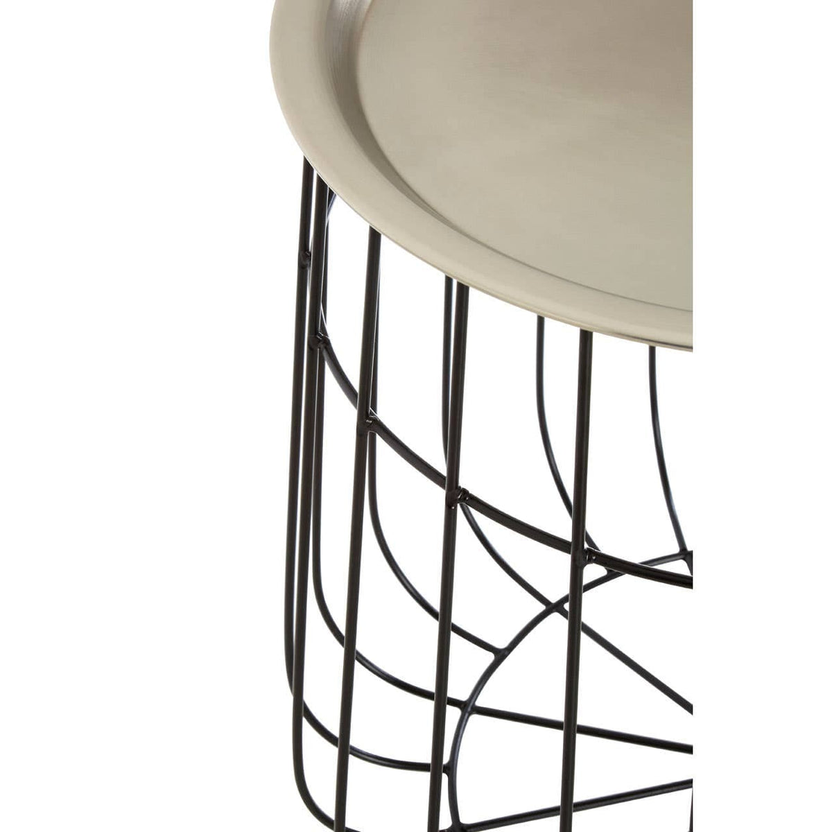 Templar Silver / Black Wire Detail Side Table.
