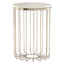 Templar White Marble Cage Design Iron Table.