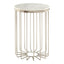 Templar White Marble Cage Design Iron Table.