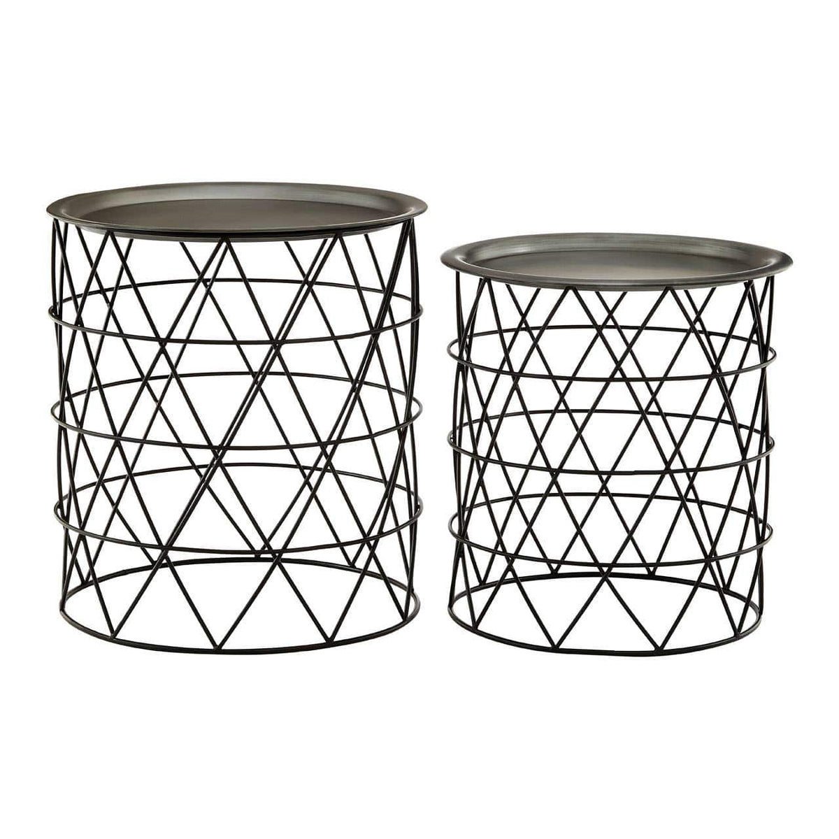 Templar Zinc / Black Iron Tables – Set Of 2.