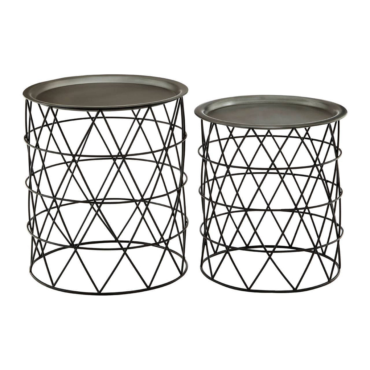 Templar Zinc / Black Iron Tables – Set Of 2.