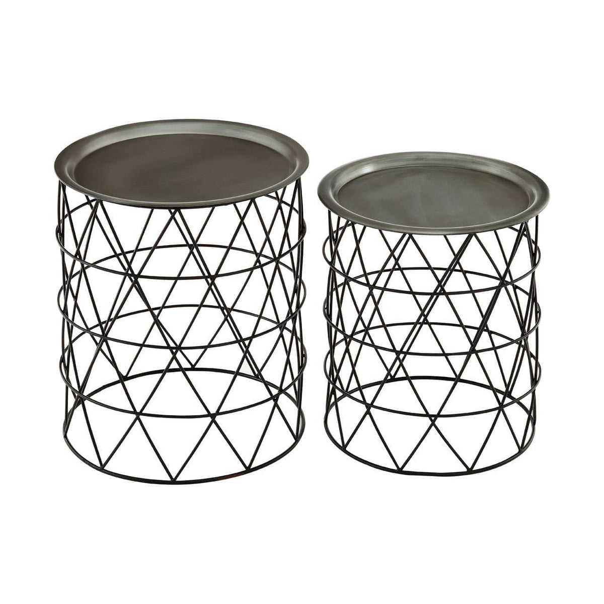 Templar Zinc / Black Iron Tables – Set Of 2.