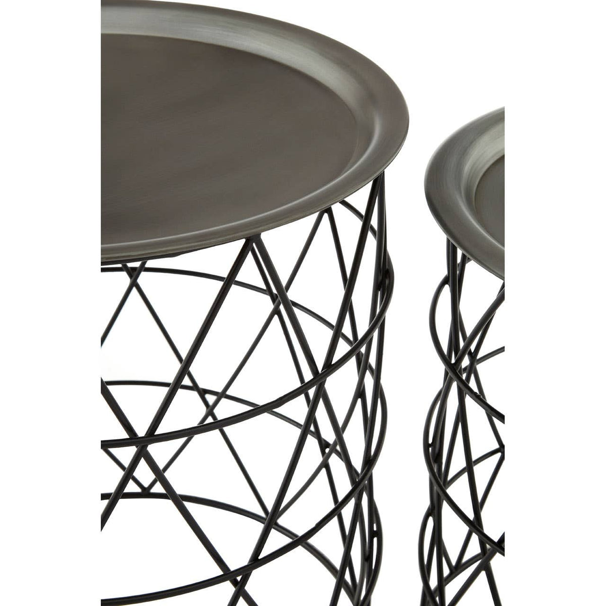 Templar Zinc / Black Iron Tables – Set Of 2.