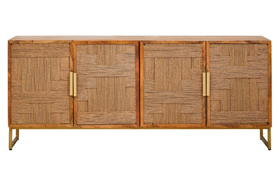 Noosa & Co. Living Teora Mango Wood Paper Rope Detail Four Door Sideboard House of Isabella UK