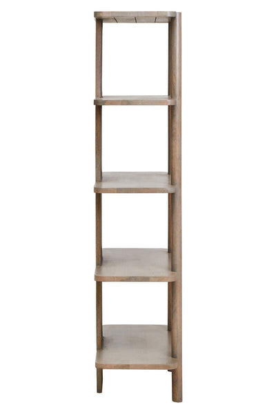 Noosa & Co. Living Torello 5 Tier Grey Mango Wood Shelf Unit House of Isabella UK