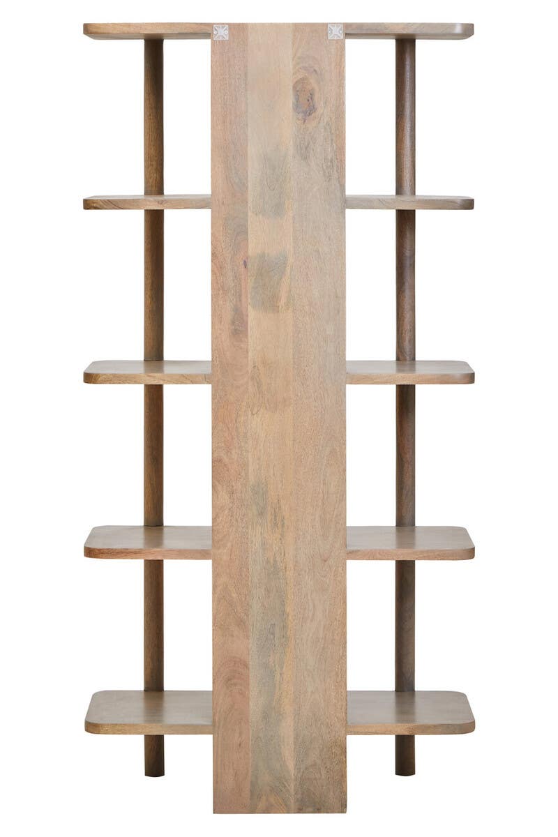 Noosa & Co. Living Torello 5 Tier Grey Mango Wood Shelf Unit House of Isabella UK