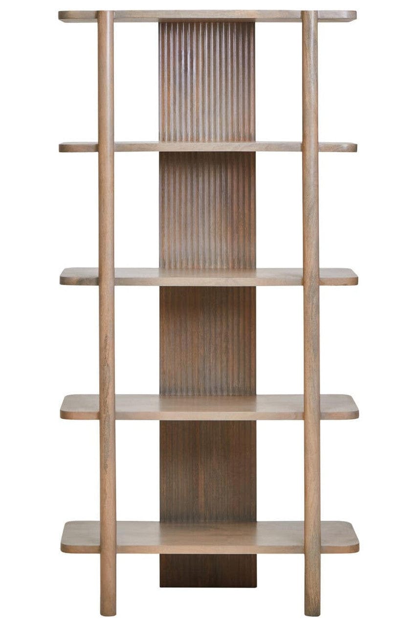 Noosa & Co. Living Torello Five Tier Grey Mango Wood Shelf Unit House of Isabella UK