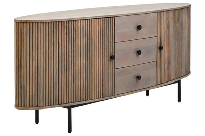 Noosa & Co. Living Torello Three Drawer Grey Mango Wood Sideboard House of Isabella UK