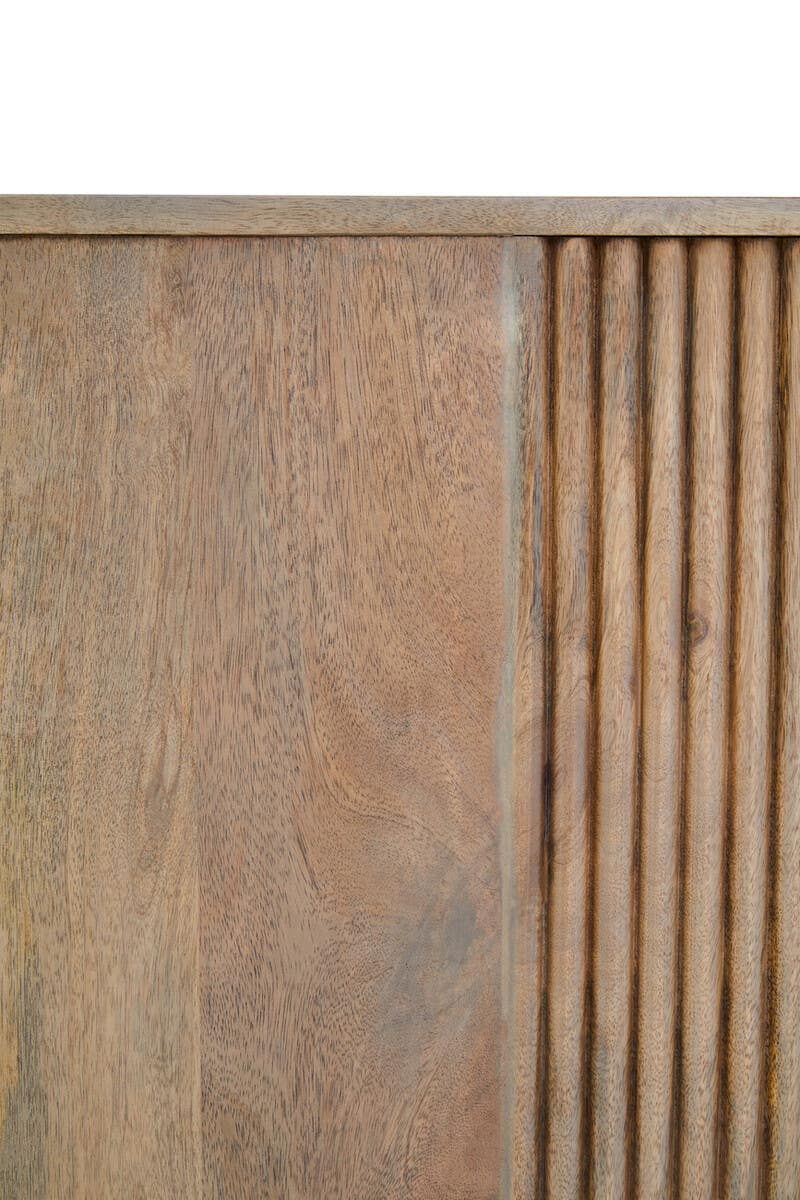 Torello Three Drawer Grey Mango Wood Sideboard.