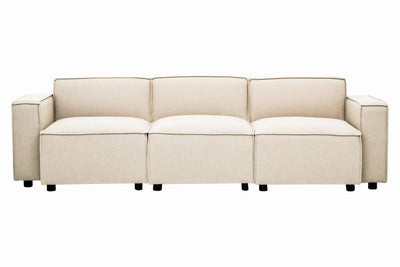 Noosa & Co. Living Toulouse Cream Fabric Armless Sofa. House of Isabella UK