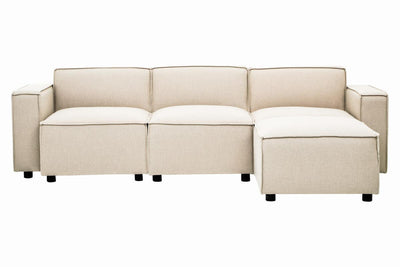 Noosa & Co. Living Toulouse Cream Fabric Armless Sofa. House of Isabella UK