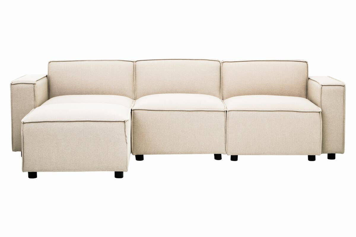 Noosa & Co. Living Toulouse Cream Fabric Armless Sofa. House of Isabella UK