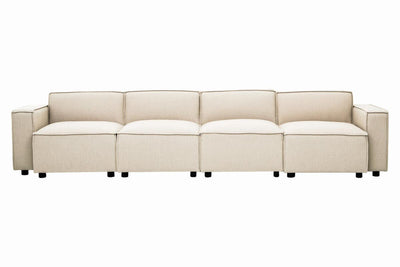 Noosa & Co. Living Toulouse Cream Fabric Armless Sofa. House of Isabella UK