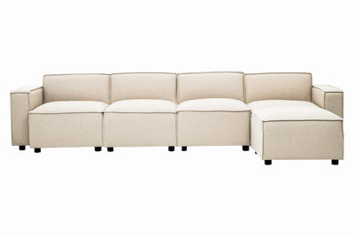 Noosa & Co. Living Toulouse Cream Fabric Armless Sofa. House of Isabella UK