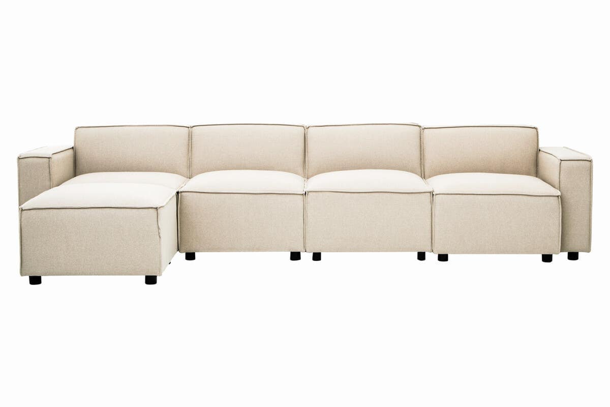 Noosa & Co. Living Toulouse Cream Fabric Armless Sofa. House of Isabella UK