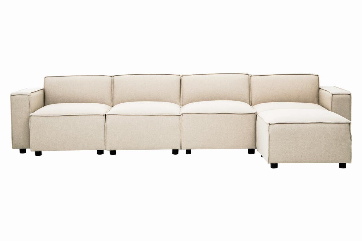 Noosa & Co. Living Toulouse Cream Fabric Sofa Ottoman House of Isabella UK